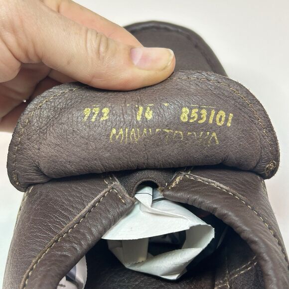 Minnetonka Moccasin Men Bison Leather 972 Loafer Brown Size 14 Hard Sole main image 6